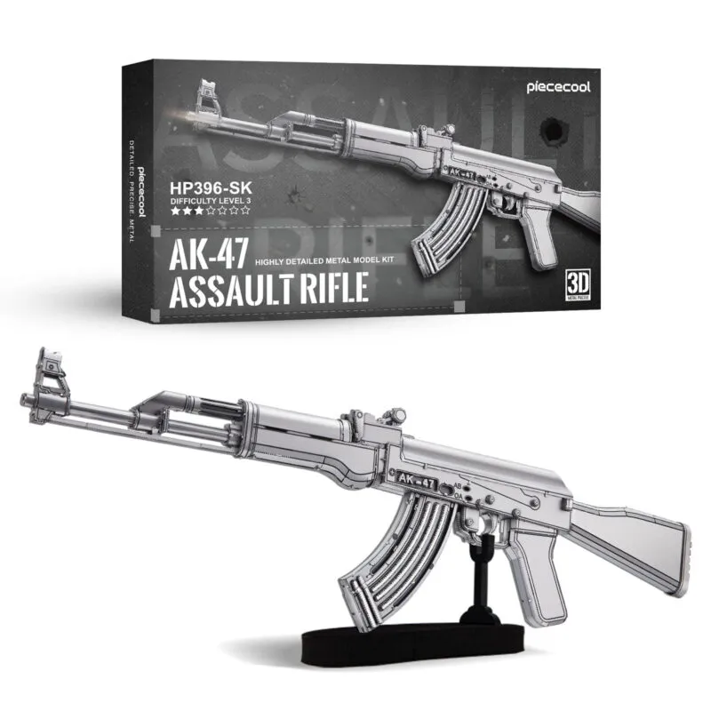 AK-47 – hotový kovový 3D model na stojane