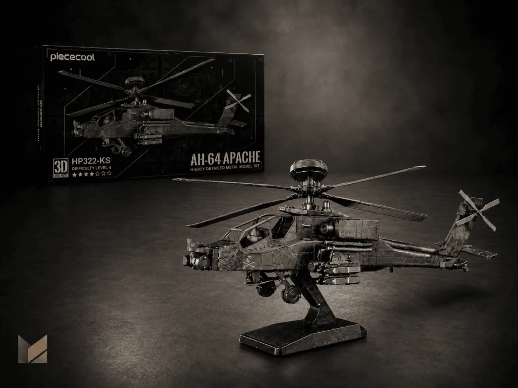 AH-64 Apache – kovový 3D model vrtuľníka