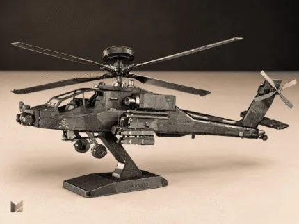 AH-64 Apache – kovový 3D model vrtuľníka