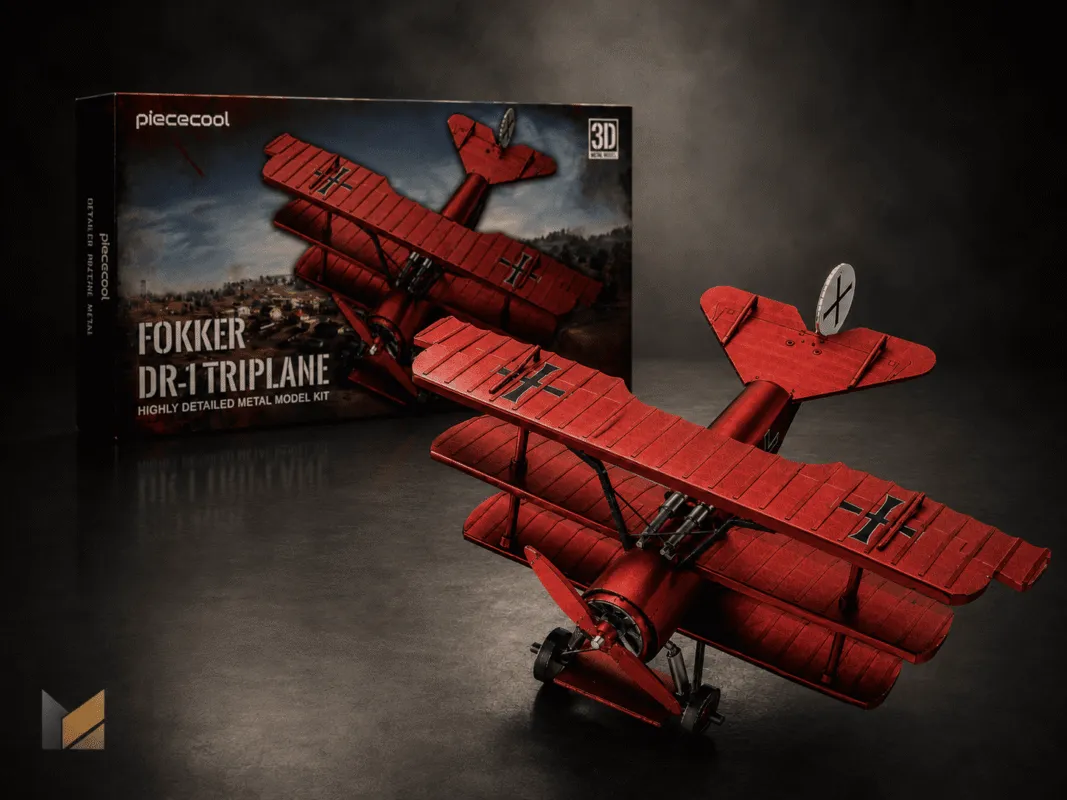 Fokker Dr.I – kovový 3D model lietadla